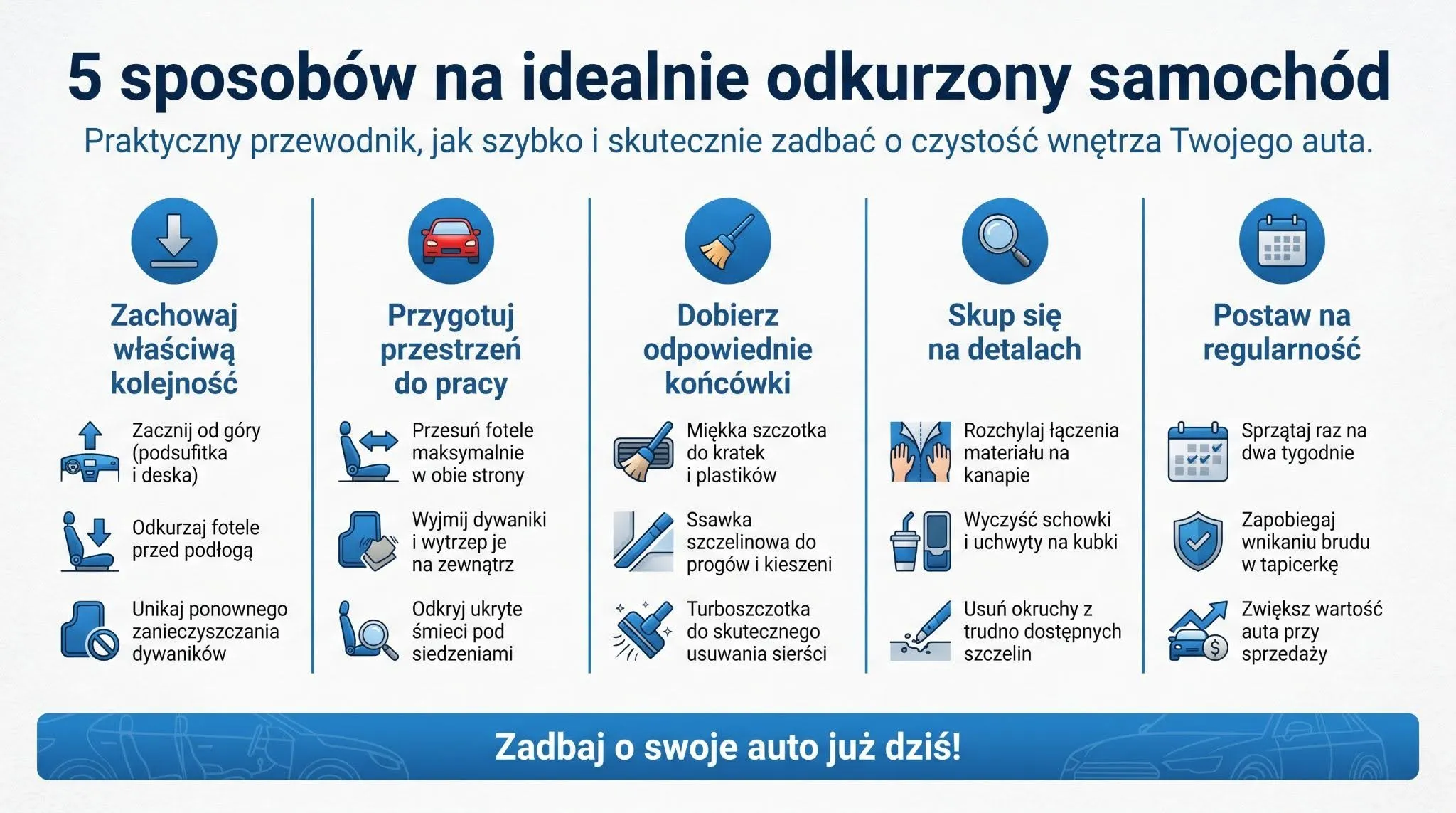 5 sposobów na idealnie odkurzony samochód