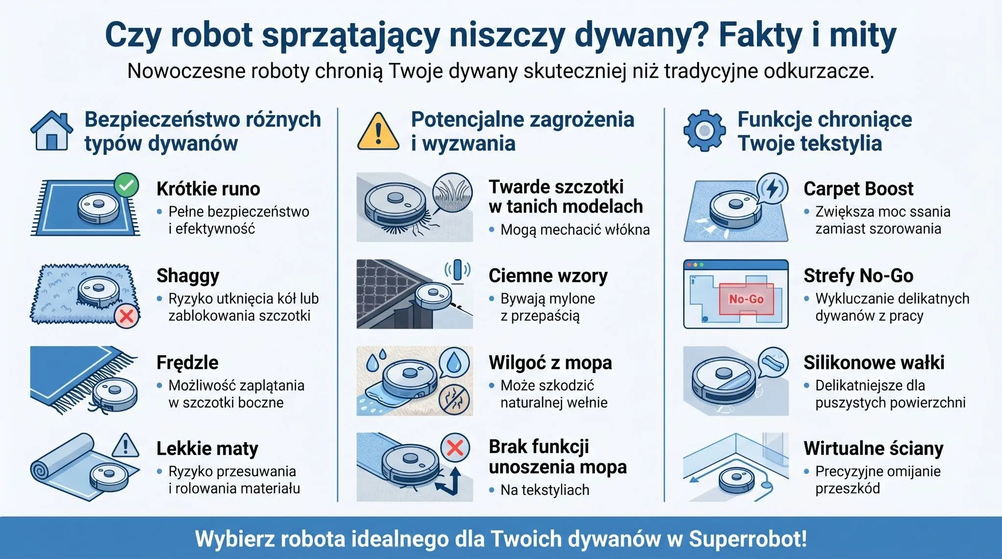 Czy robot sprzątający niszczy dywany? Fakty i mity