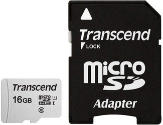 PAMIĘĆ MICRO SDHC 16GB W/ADAP C10 TS16GUSD300S-A TRANSCEND