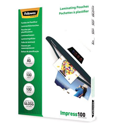 LAMINATOR POUCH GLOSSY A5 100 100PCS 5351002 FELLOWES