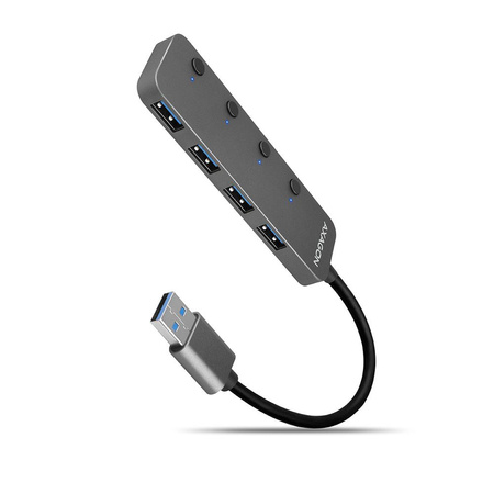 I/O USB HUB SWITCH 4PORT/0.2M HUE-MSA AXAGON