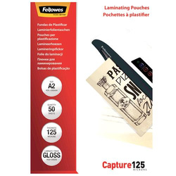 LAMINATOR POUCH GLOSSY A2 125 50PCS 5309302 FELLOWES