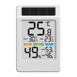 Termohigrometr BALDRTHERM B0590TH-V6 zasilany energią słoneczną z dużym ekranem