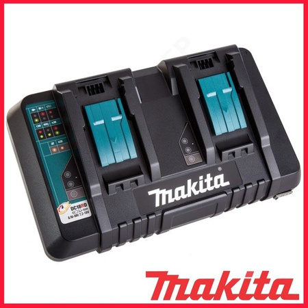 Ładowarka do robota Makita DRC200Z - MAKITA DC18RD Dwuportowa szybka ładowarka 7.2V - 18V Li-Ion/Ni-Mh port USB 5V 1.5A + Walizka systemowa MAKPAC