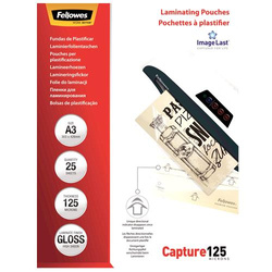 LAMINATOR POUCH GLOSSY A3 125 25PCS 5396501 FELLOWES