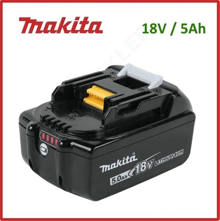 Akumulator do robota Makita DRC200Z - MAKITA BL1850B 1szt. Oryginalny akumulator 18V 5,0Ah Li-Ion bateria ze wskaźnikiem naładowania 632F15-1 mocniejsza od BL1830 np DDF458 DHP458 DDF480