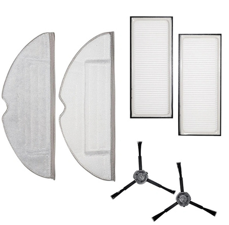 Roborock Zubehörset für S8/S8+ mit 2 Filtern, 2 Wischpads und 2 Seitenbürsten