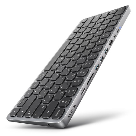 KEYBOARD + I/O HUB 9IN1/0.6M HMC-KB-HU AXAGON
