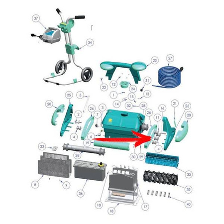 Zodiac W0037A + W0038A Para napinaczy pasów do robotów czyszczących