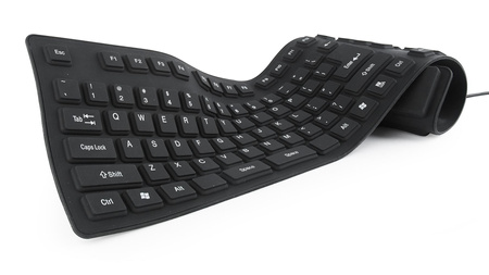 KLAWIATURA FLEXIBLE USB/PS2 ENG BLACK KB-109F-B GEMBIRD