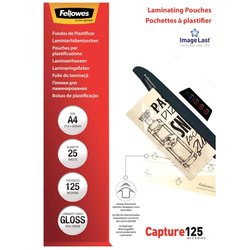 LAMINATOR POUCH GLOSSY A4 125 25PCS 5396301 FELLOWES