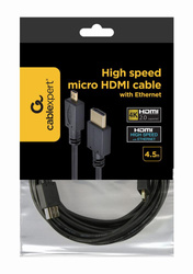 KABEL HDMI-MICRO HDMI 4.5M V.2.0 BLK CC-HDMID-15 GEMBIRD