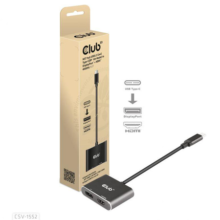 I/O HUB USB-C DP/HDMI/CSV-1552 CLUB3D