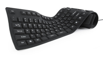 KLAWIATURA FLEXIBLE USB/PS2 ENG BLACK KB-109F-B GEMBIRD
