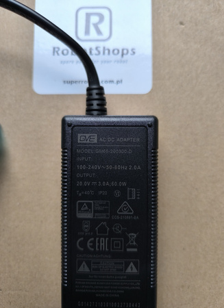Robot odkurzacz - Ecovacs Deebot X1 Omni - AC/DC ADAPTER Model: GM65-200200-D Zasilacz stacji ładująco-opróżniającej
