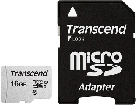 PAMIĘĆ MICRO SDHC 16GB W/ADAP C10 TS16GUSD300S-A TRANSCEND