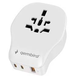 POWER ADAPTER TRAVEL 20W/WHITE TPA-1A2C20-02-W GEMBIRD