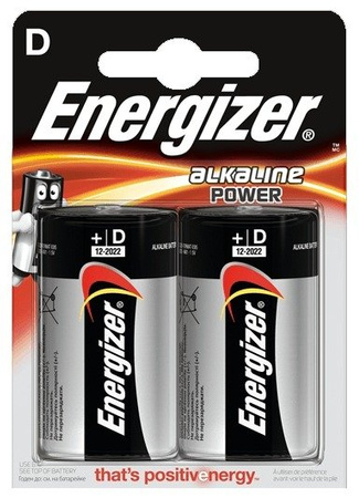 2 x bateria alkaliczna Energizer Alkaline Power LR20/D (blister)