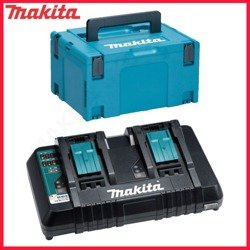 Ładowarka do robota Makita DRC200Z - MAKITA DC18RD Dwuportowa szybka ładowarka 7.2V - 18V Li-Ion/Ni-Mh port USB 5V 1.5A + Walizka systemowa MAKPAC