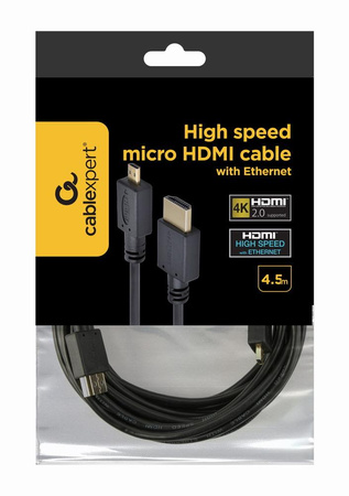 KABEL HDMI-MICRO HDMI 4.5M V.2.0 BLK CC-HDMID-15 GEMBIRD